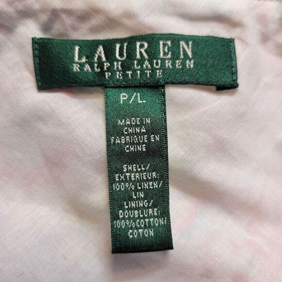 Lauren Ralph Lauren Linen Yellow Paisley Boho Teired Skirt Women's Petite Large - Picture 7 of 9